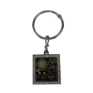 Love Bug Keychain with Lady Bug Bejeweled Flower Inside with Bling